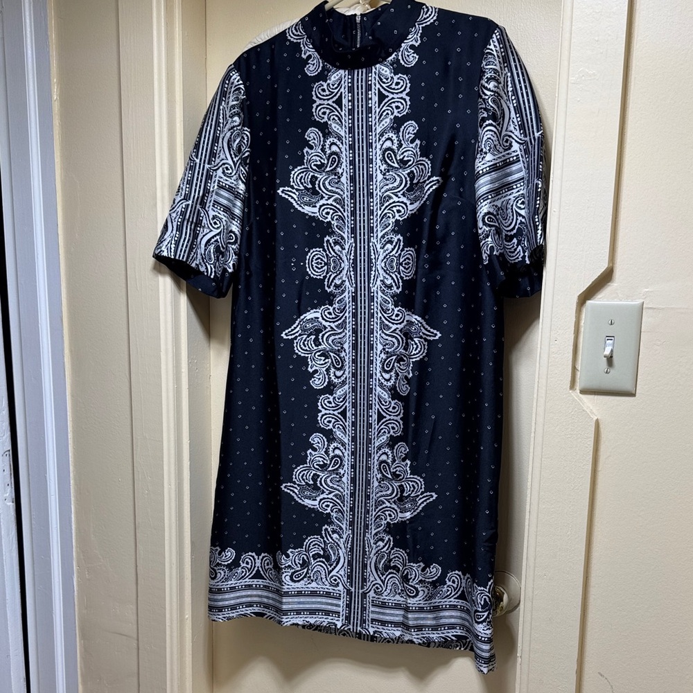 RACHEL Rachel Roy Black and White Patterned Mini Dress